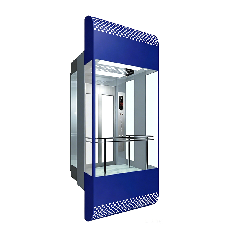 Laminált üvegből készült városnéző lift sütőzománcos autóburkolattal a bevásárlóközpontba