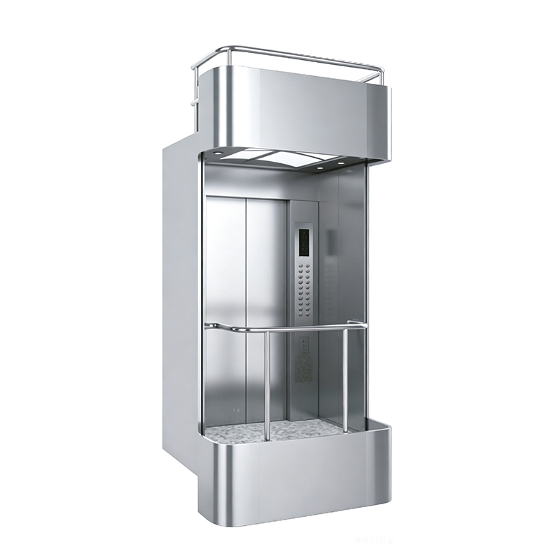Rozsdamentes acél kereskedelmi személylift biztonsági laminált üvegfalakkal